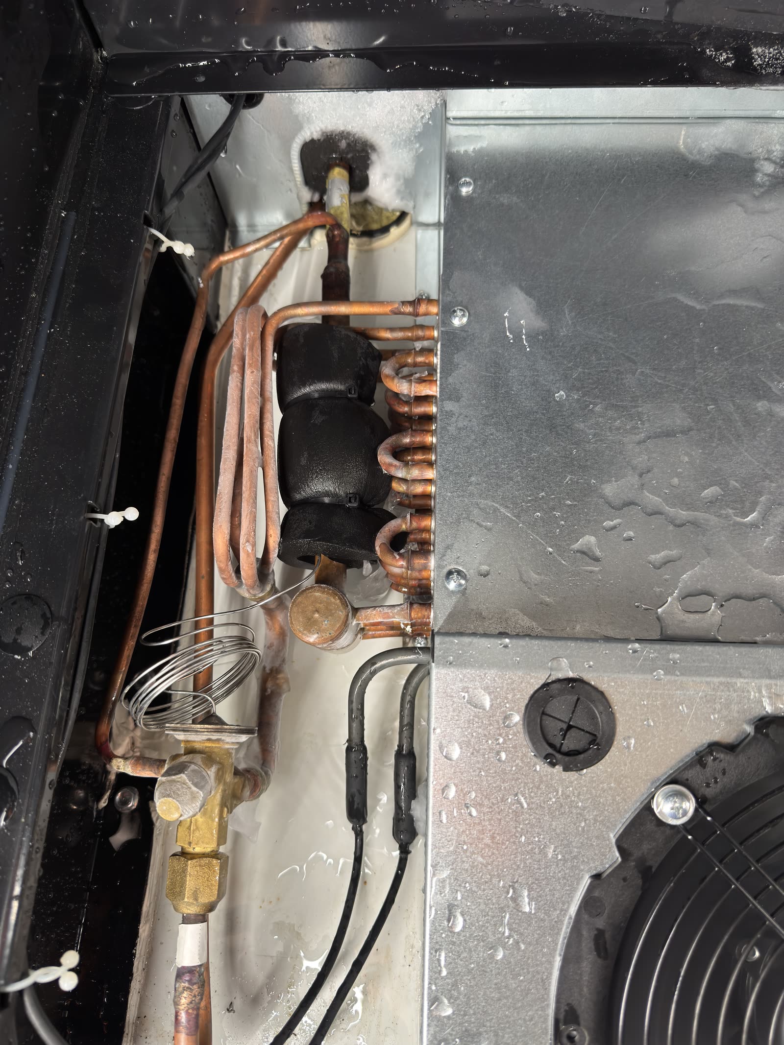Compressor coils — de-iced after clean